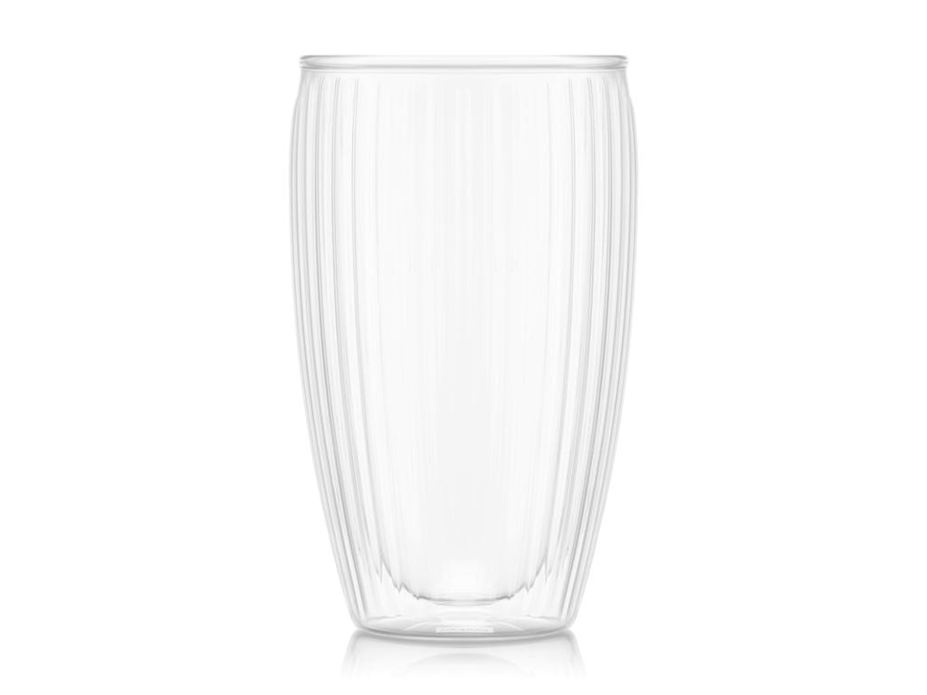 Glass 45 cl double-walled ribbed 2 pcs Bod