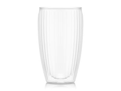 Glass 45 cl double-walled ribbed 2 pcs Bod