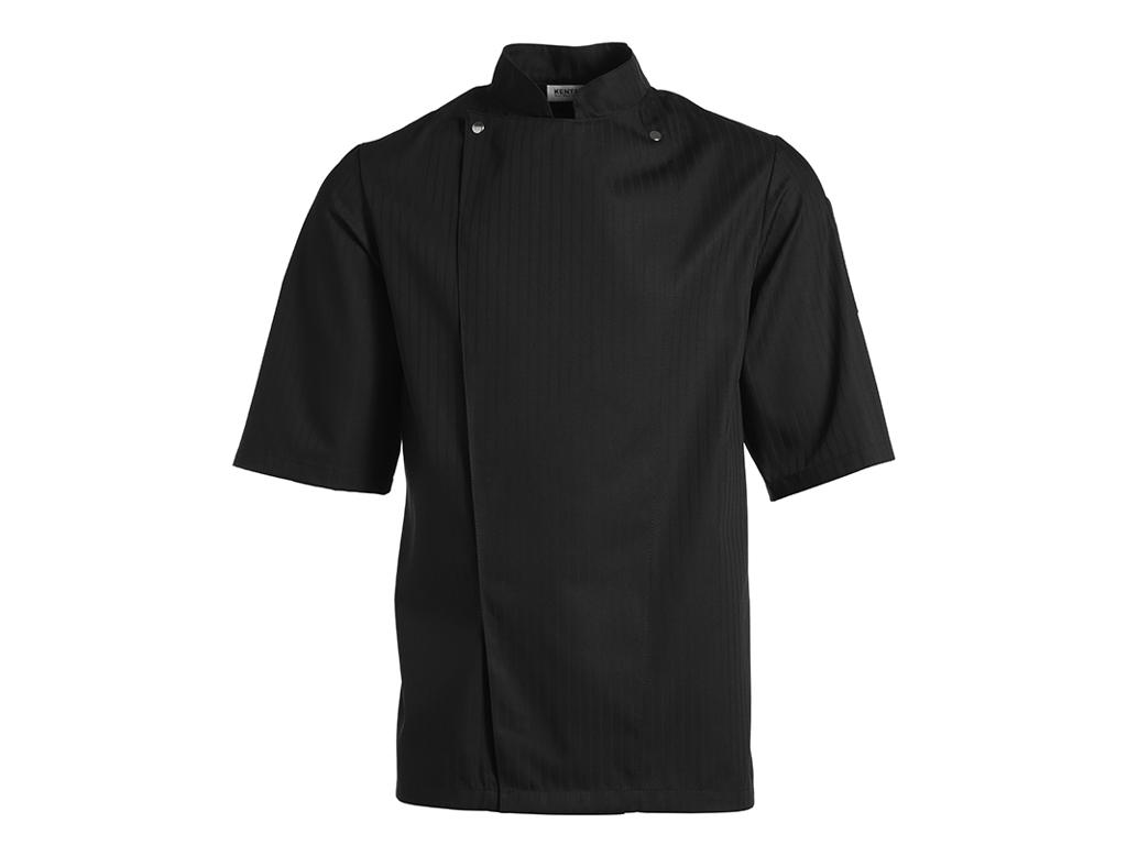 Kentaur Chef Jacket Men Black with Satin Stripes