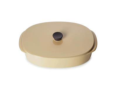 Dish with lid 19x13 cm Beige Caractere Culinaire