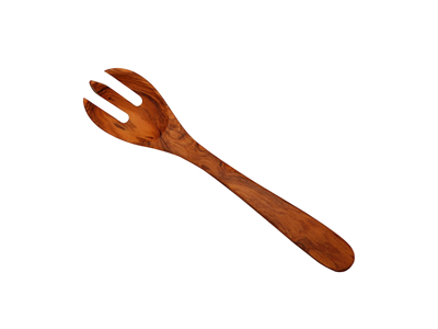 Salad cutlery 3 teeth 30 cm olive wood