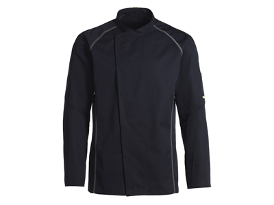 Chef jacket black w/gray flatlock L
