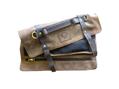 Roll folder Brown Leather 7 Compartments 42.5x43.5 cm