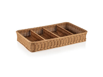 Cutlery basket Beige 1/1GN H9 cm Weaver Pro