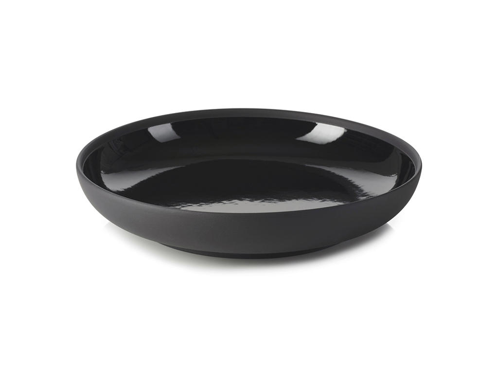Plate Ø23 cm Glossy Black Solid