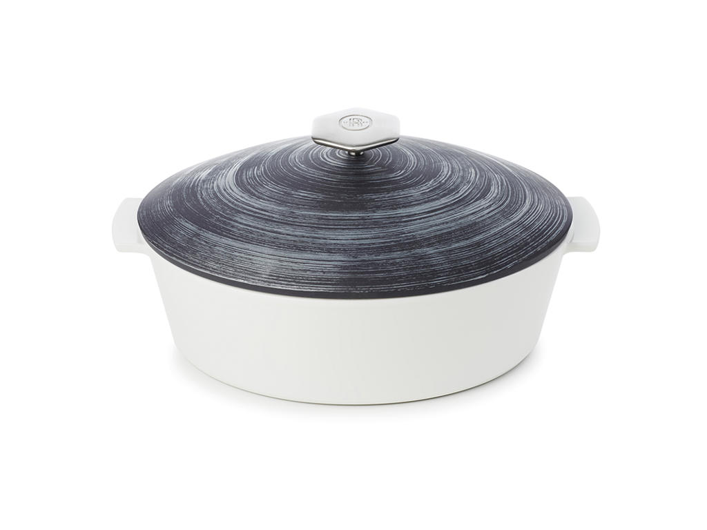 Pot Oval 32.5x26.5 cm Unglazed Black Revolution 2