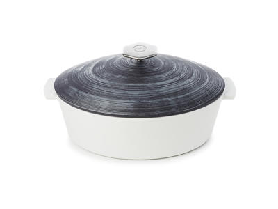 Pot Oval 32.5x26.5 cm Unglazed Black Revolution 2