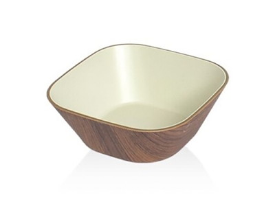 Bowl Snack 11x11 cm Wood look/White
