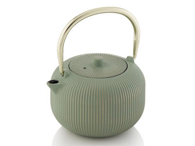 Teapot with cast iron light green/gold size 400ml - 140x100x100mm