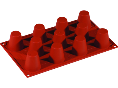 Baking mold Silicone 1/3 GN, 11 cones