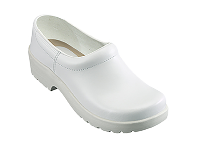 Wooden clogs Hygiene with heel cap, white
