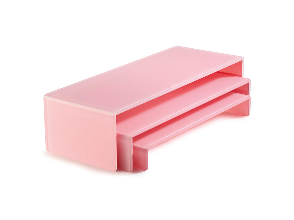 Tray Set Stackable 49.5x19.5 cm Pink Mealplak