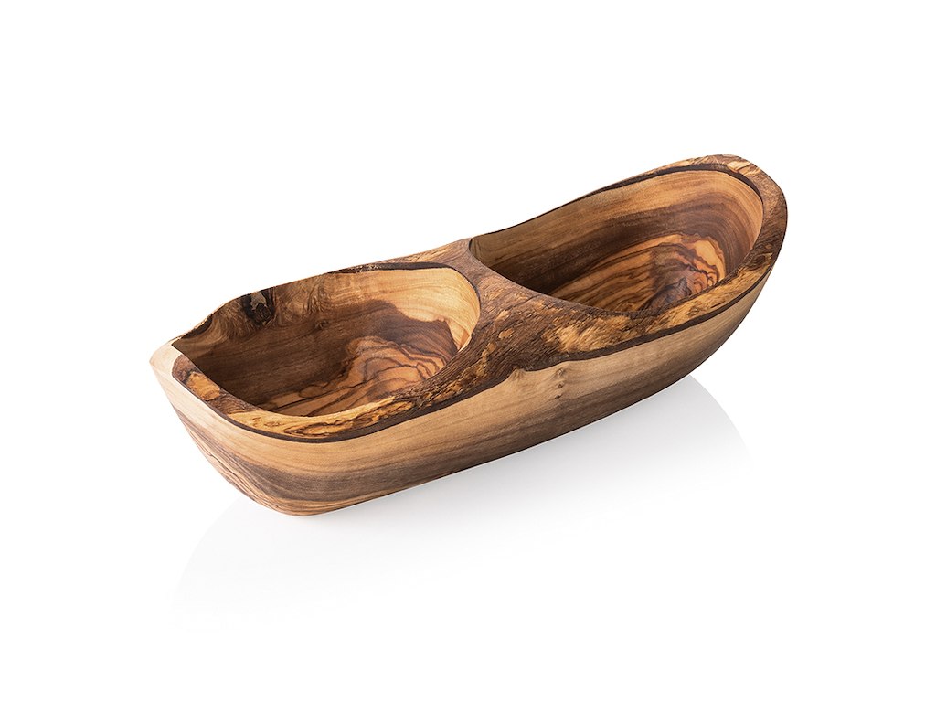 Bowl Natural Double Olive Wood 25x11x3