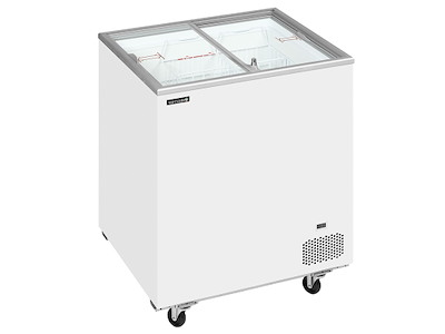 Chest freezer display 277 ltr White w/wheels