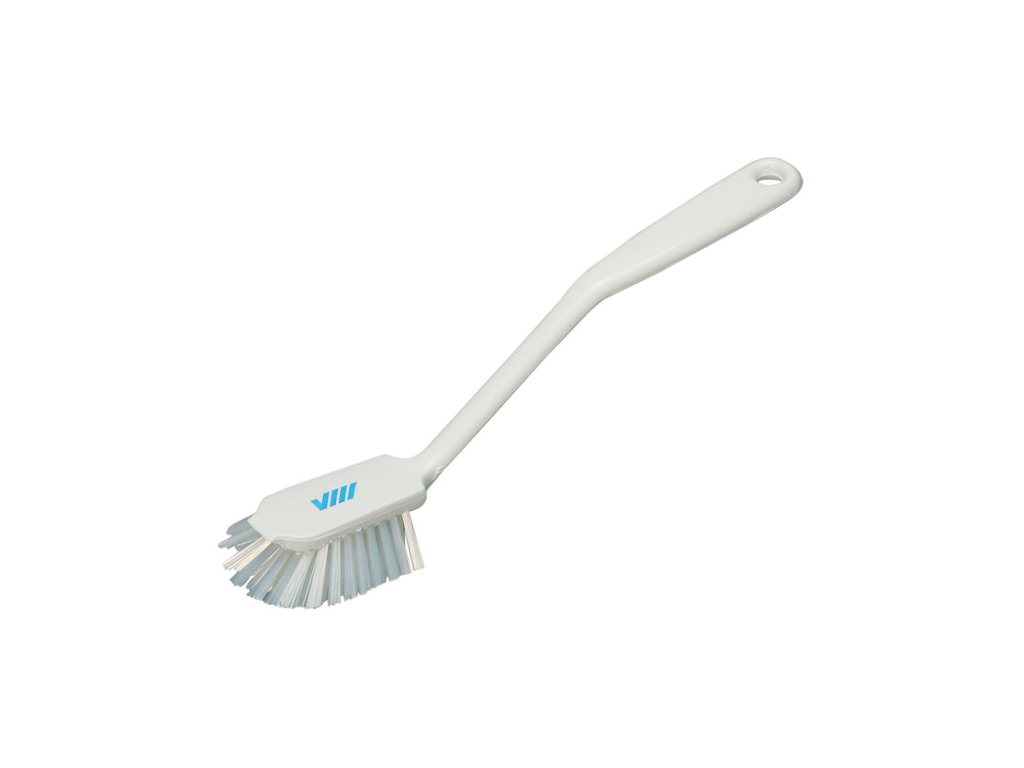 Dishwashing brush with scraping edge white