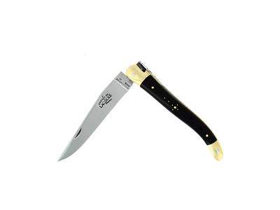 Folding knife, 11 cm, Laguiole Tradition, Handle of black horn