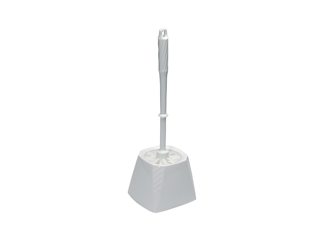 Toilet brush white in square bowl