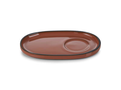 Saucer Oval 13.5x8 cm Brown Caractere