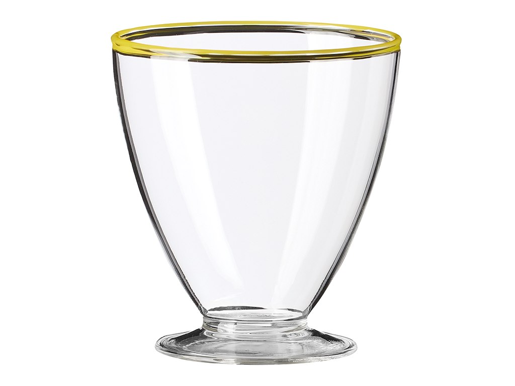 Glass with base 30cl Life in Colour Yellow edge