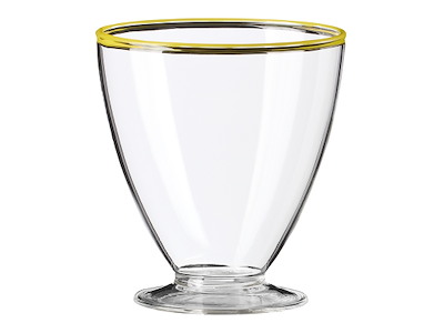 Glass with base 30cl Life in Colour Yellow edge