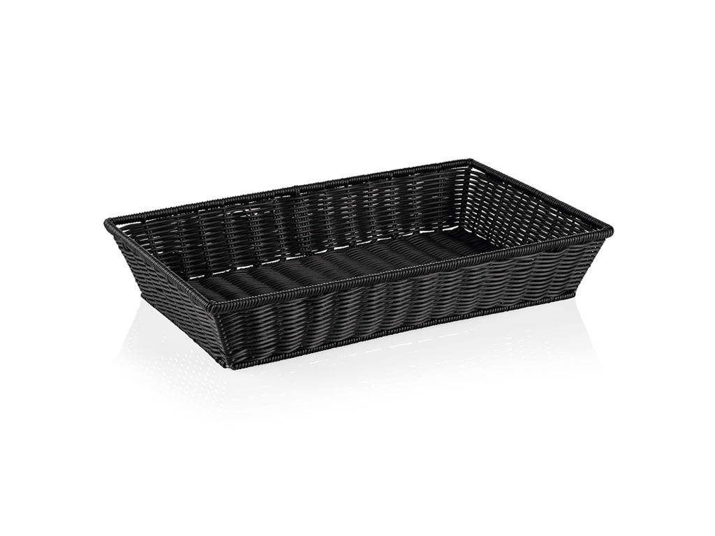 Basket Black 1/1GN Black 53x32.5x10 cm Weave