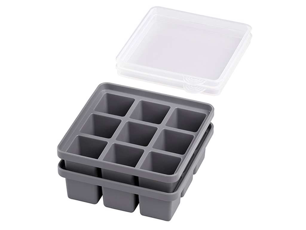 Ice cube tray with lid square 9pcs 2pk