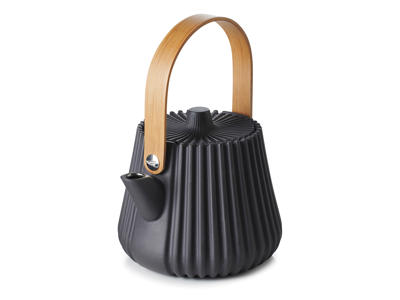 Teapot with basket 12.5 cm Black Smooth Metal Pekoe