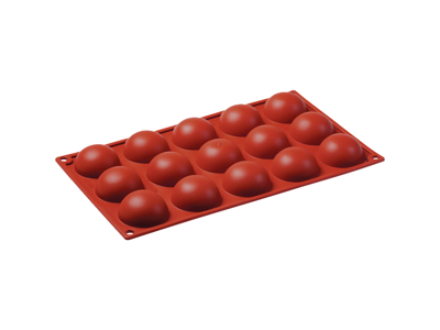 Baking mold Silicone 1/3 GN, 15 half spheres