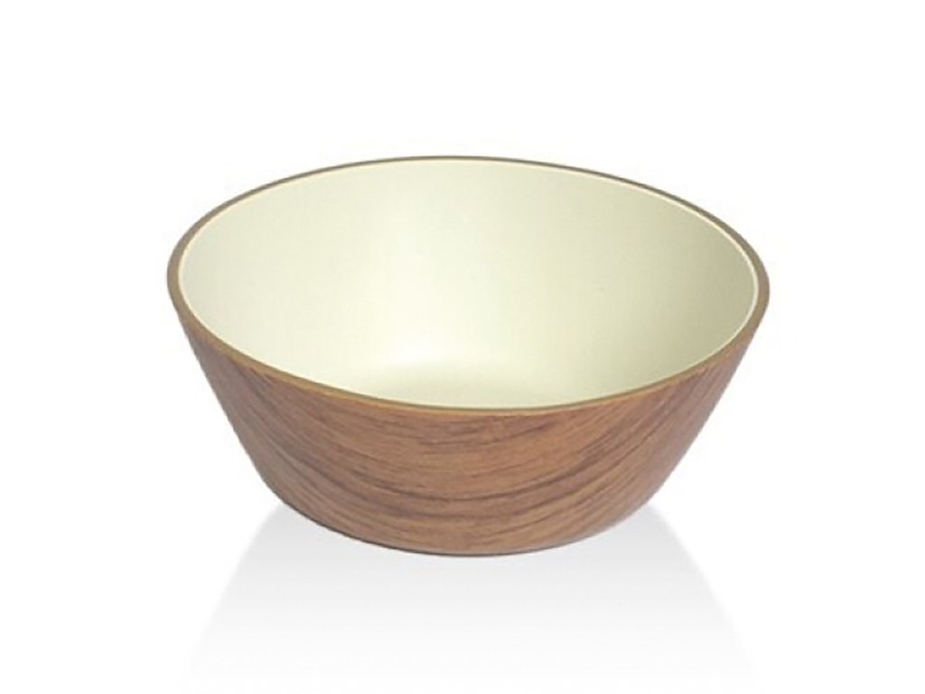 Bowl Snack Ø10 cm Wood look/White