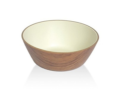 Bowl Snack Ø10 cm Wood look/White