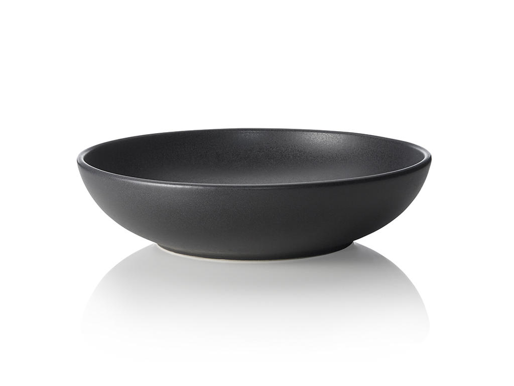 Bowl - Stoneware - Black - 28x28x7cm - 2ltr - Dishwasher Safe - Stackable
