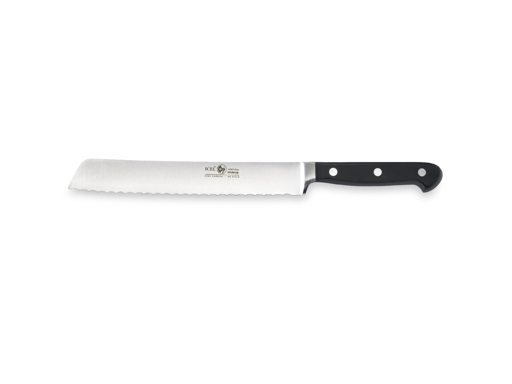 Bread Knife - Forged Steel - Black - 200mm - Serrated Edge