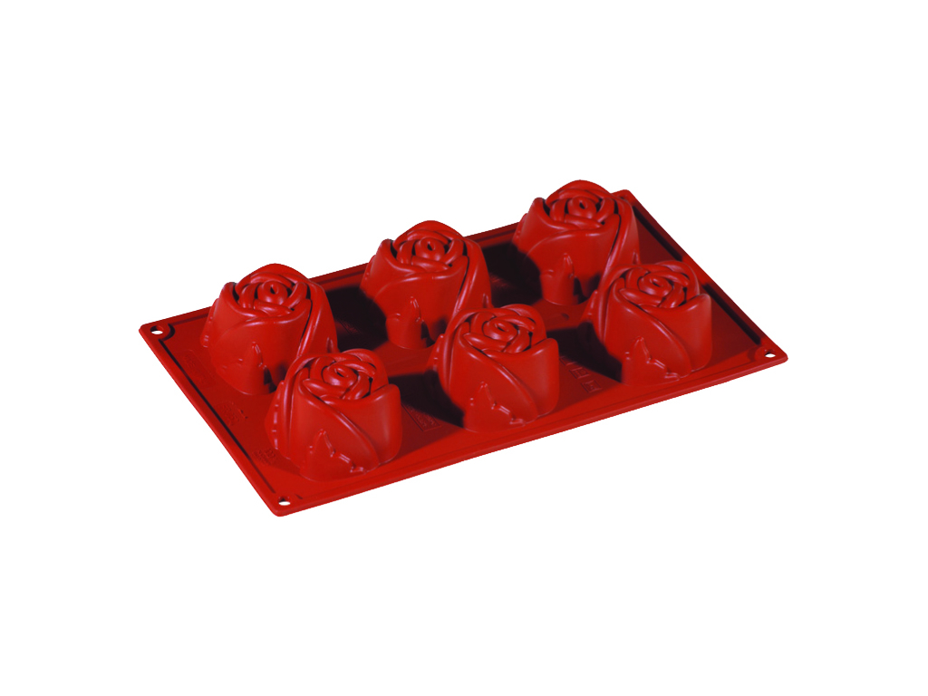 Baking mold Silicone 1/3 GN, 6 roses