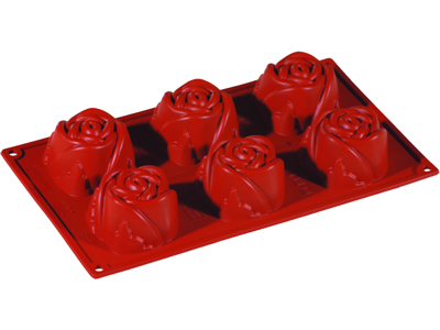 Baking mold Silicone 1/3 GN, 6 roses