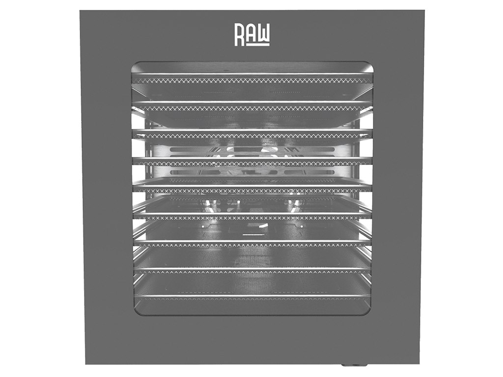 Dehydrator m glas låge RAW 10 hylder 
