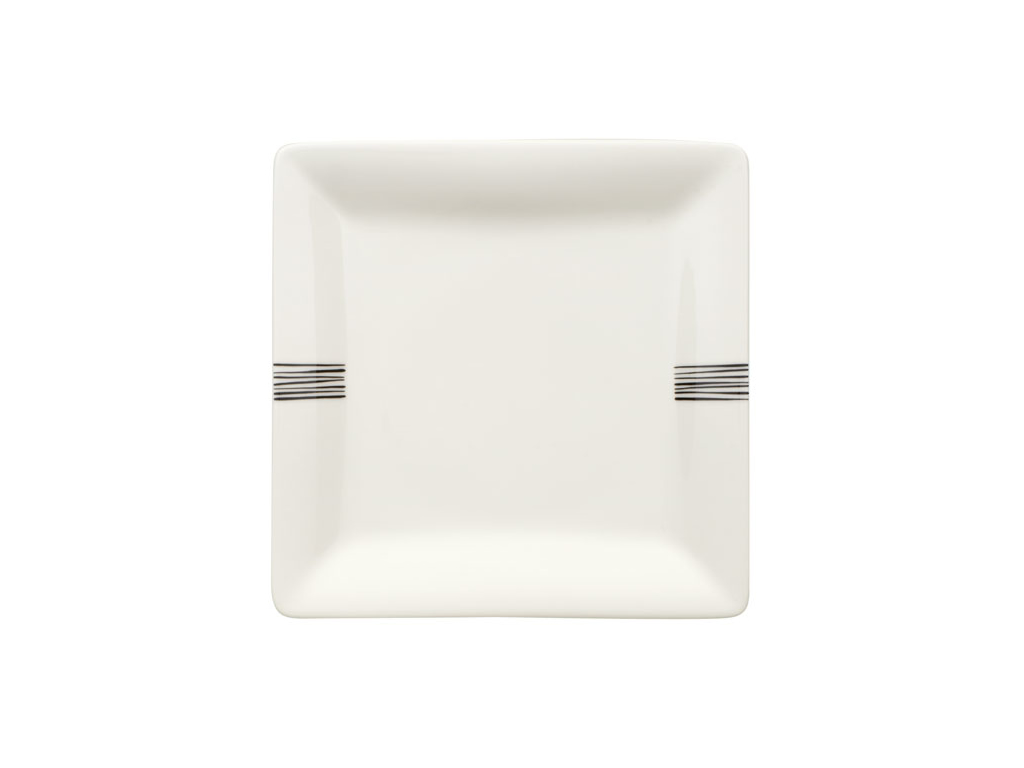 Black Lines Day Plate square flat