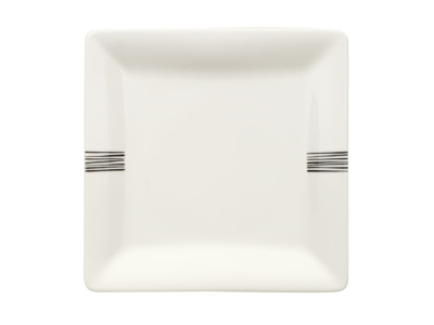Black Lines Day Plate square flat