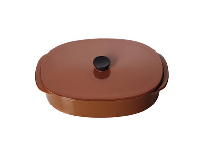 Dish with lid 19x13 cm Brown Caractere Culinaireol