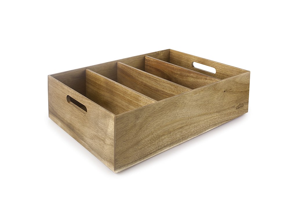 Cutlery holder 4 compartments 1/1GN Melamine Wood look