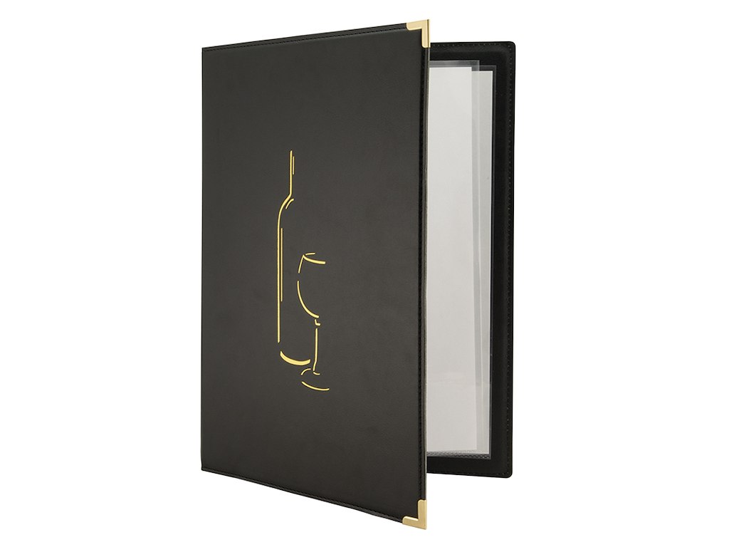 Menu Card Wine Black Classic incl. 4xA4 pockets