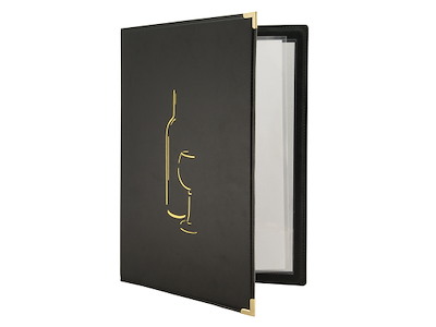 Menu Card Wine Black Classic incl. 4xA4 pockets
