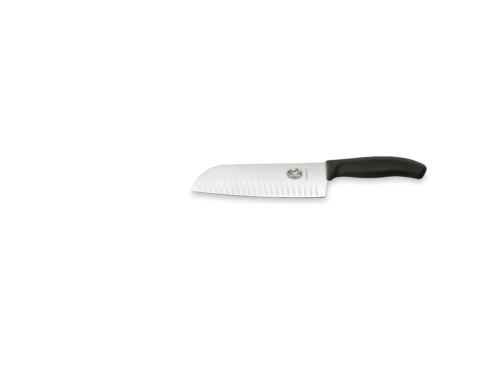 Santoku knife, 17 cm, Victorinox Fibrox, with air blade