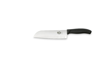 Santoku knife, 17 cm, Victorinox Fibrox, with air blade