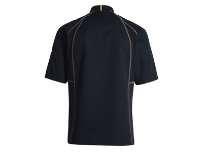 Chef jacket black with gray flatlock XXxL