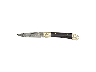 Pocket knife 7.2 cm 67 layers Damascus Ebony