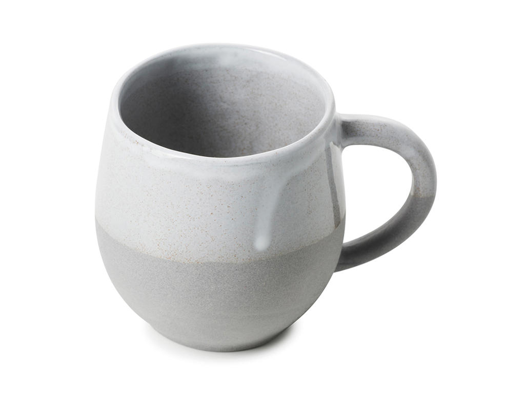 No.W Cup w/Handle 33 cl White/Gray