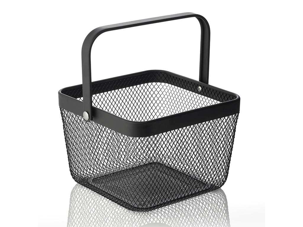 Basket Black Net w/handle 24.5x24.5x17.5 cm