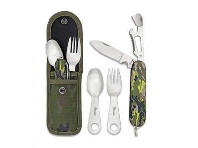 Pocket knife scout-eating-set camouflage