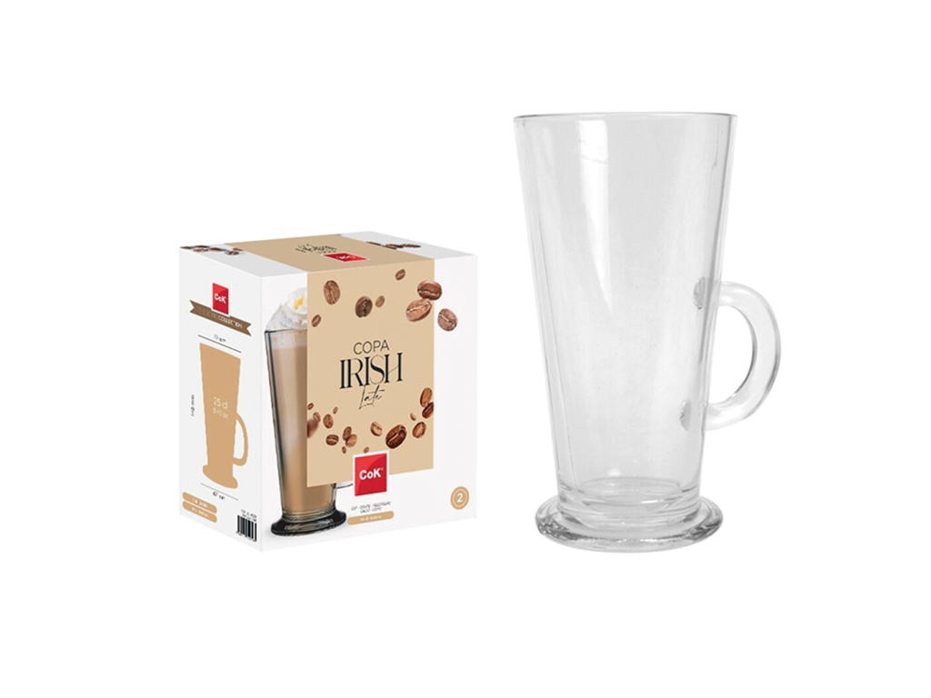 Glass Irish Coffee 25 cl with Handle 2-pack