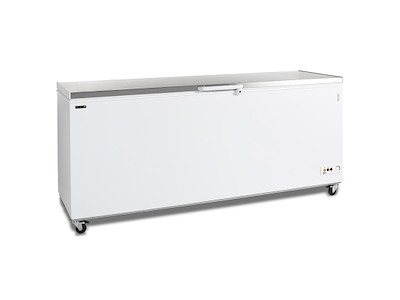 Chest freezer 593 ltr White/RF with wheels and lock